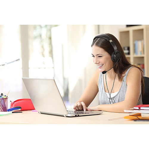Kensington USB-C Hi-Fi Headphones with Mic Stereo - USB Type C - Wired - Over-the-head - Binaural - Ear-cup - 6 ft Cable - Noise Cancelling Microphone - Noise Canceling - Black (97457)