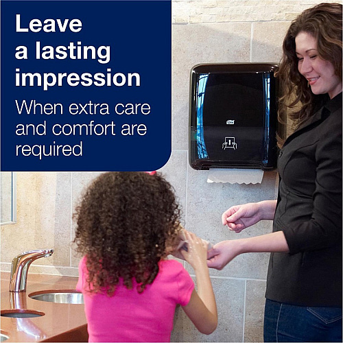 Tork&reg; Automatic Hand Towel Dispenser, Black Roll Dispenser - 15" Height x 13.2" Width x 8.1" Depth - Plastic - Black - Hygienic - 1 / Carton (5510282)