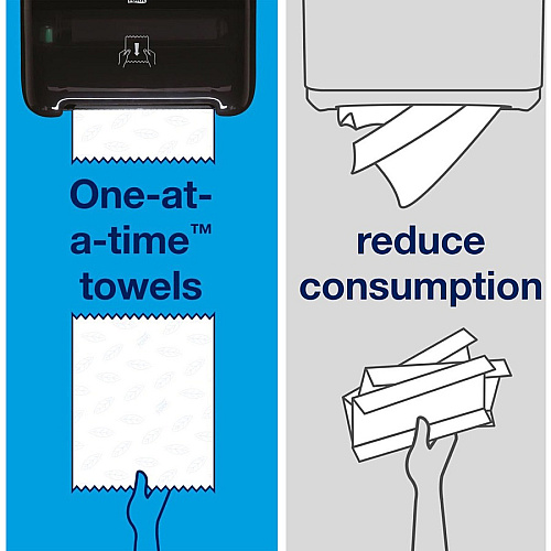 Tork&reg; Automatic Hand Towel Dispenser, Black Roll Dispenser - 15" Height x 13.2" Width x 8.1" Depth - Plastic - Black - Hygienic - 1 / Carton (5510282)