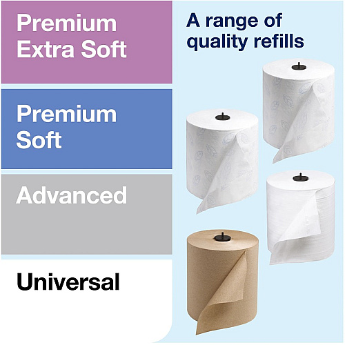Tork&reg; Matic Hand Towel Roll Dispenser with Intuition Sensor™, Black (5 Touchless, Roll Dispenser - 14.5" Height x 13" Width x 8" Depth - Plastic - Black - Hygienic, Adjustable, Refill Indicator - 1 / Carton 511282)