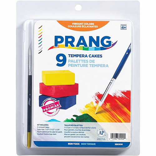 Prang Tempera Cakes Paint Kit 9 Color(s) - Multicolor - 9 / Set (X80900)