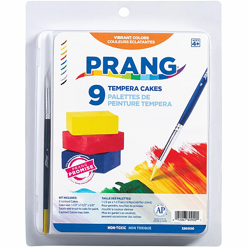 Prang Tempera Cakes Paint Kit 9 Color(s) - Multicolor - 9 / Set (X80900)