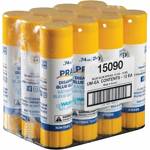 Prang Disappearing Blue Washable Glue Stick 0.74 oz - 1 Each - Blue (X15090)