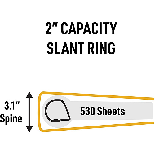 Avery UltraDuty Ring Binder Letter - 8 1/2" x 11" Sheet Size - 530 Sheet Capacity - 3 1/10" Spine Width - 3 x 2" Ring(s) - Fastener(s): Slant Ring - Pocket(s): 0 - Polypropylene - Yellow, Red - Durable, Flexible, Water Resistant, Abrasion Resistan (77712)