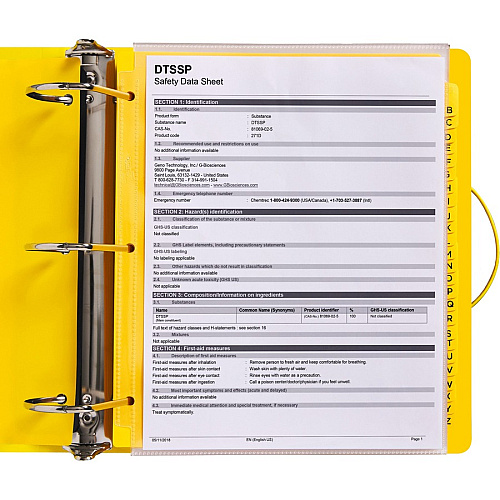Avery UltraDuty Ring Binder Letter - 8 1/2" x 11" Sheet Size - 735 Sheet Capacity - 4 45/64" Spine Width - 3" Ring(s) - Fastener(s): Slant Ring - Pocket(s): 0 - Polypropylene - Yellow, Red - Durable, Heavy Duty, Flexible, Water Resistant, Abrasion (77714)