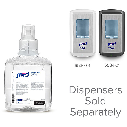 PURELL&reg; CS6 Refill Healthy Soap Mild Foam Fresh Fruit Scent - 1.27 quart - Dirt Remover, Kill Germs - Hand, Skin - Moisturizing - Fragrance-free, Dye-free, Bio-based - 2 / Carton (657402)