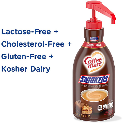 Coffee-mate Coffee mate Snickers Flavored Liquid Creamer Pump Bottle Snicker Flavor - 50.70 fl oz (1.50 L)Bottle - 1 Each (97955)