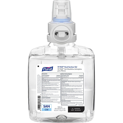 PURELL&reg; VF PLUS Hand Sanitizer Gel Refill 1.27 quart - Kill Germs, Bacteria Remover - Hand, Restaurant, Cruise Ship - Quick Drying, Fragrance-free, Dye-free, Hygienic - 2 / Carton (789902)