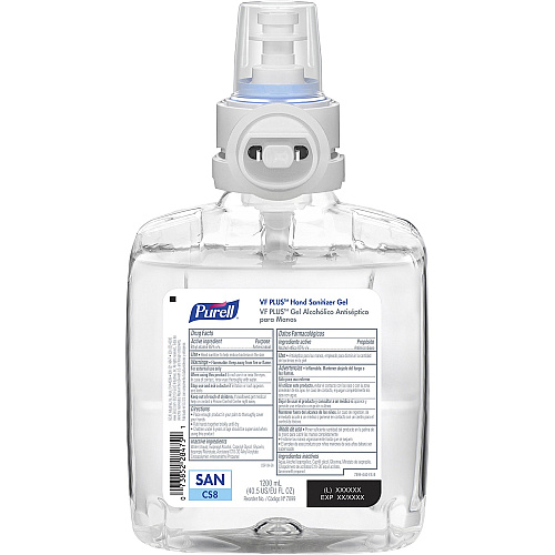 PURELL&reg; VF PLUS Hand Sanitizer Gel Refill 1.27 quart - Kill Germs, Bacteria Remover - Hand, Restaurant, Cruise Ship - Quick Drying, Fragrance-free, Dye-free, Hygienic - 2 / Carton (789902)