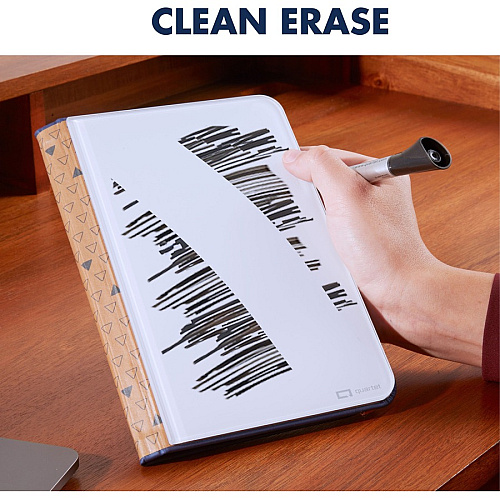 Quartet Portable Glass Dry-Erase Pad 5" (0.4 ft) Width x 8" (0.7 ft) Height - White Tempered Glass Surface - Black Polyethylene Frame - Desktop - Magnetic - 1 Each (Q090GDPB01)