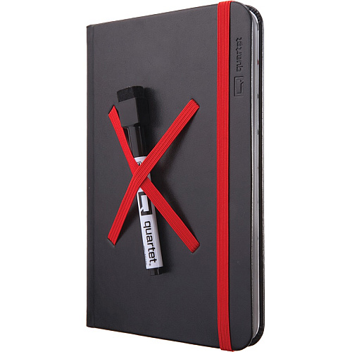 Quartet Portable Glass Dry-Erase Pad 5" (0.4 ft) Width x 8" (0.7 ft) Height - White Tempered Glass Surface - Black Polyethylene Frame - Desktop - Magnetic - 1 Each (Q090GDPB01)