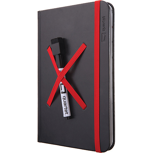 Quartet Portable Glass Dry-Erase Pad 5" (0.4 ft) Width x 8" (0.7 ft) Height - White Tempered Glass Surface - Black Polyethylene Frame - Desktop - Magnetic - 1 Each (Q090GDPB01)
