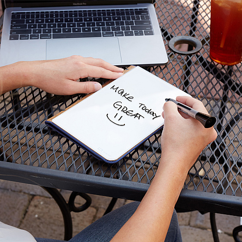 Quartet Portable Glass Dry-Erase Pad 5" (0.4 ft) Width x 8" (0.7 ft) Height - White Tempered Glass Surface - Black Polyethylene Frame - Desktop - Magnetic - 1 Each (Q090GDPB01)