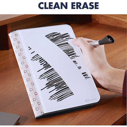 Quartet Portable Glass Dry-Erase Pad 5" (0.4 ft) Width x 8" (0.7 ft) Height - White Tempered Glass Surface - Black Polyethylene Frame - Desktop - Magnetic - 1 Each (Q090GDPB01)