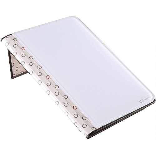 Quartet Portable Glass Dry-Erase Pad 5" (0.4 ft) Width x 8" (0.7 ft) Height - White Tempered Glass Surface - Black Polyethylene Frame - Desktop - Magnetic - 1 Each (Q090GDPB01)