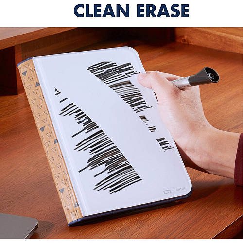 Quartet Portable Glass Dry-Erase Pad 5" (0.4 ft) Width x 8" (0.7 ft) Height - White Tempered Glass Surface - Blue Polyethylene Frame - Desktop - Magnetic - 1 Each (Q090GDPN03)