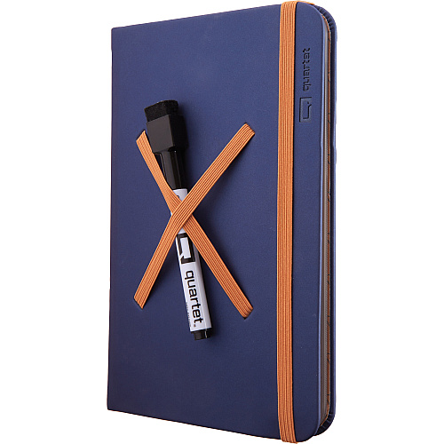 Quartet Portable Glass Dry-Erase Pad 5" (0.4 ft) Width x 8" (0.7 ft) Height - White Tempered Glass Surface - Blue Polyethylene Frame - Desktop - Magnetic - 1 Each (Q090GDPN03)