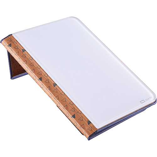 Quartet Portable Glass Dry-Erase Pad 5" (0.4 ft) Width x 8" (0.7 ft) Height - White Tempered Glass Surface - Blue Polyethylene Frame - Desktop - Magnetic - 1 Each (Q090GDPN03)
