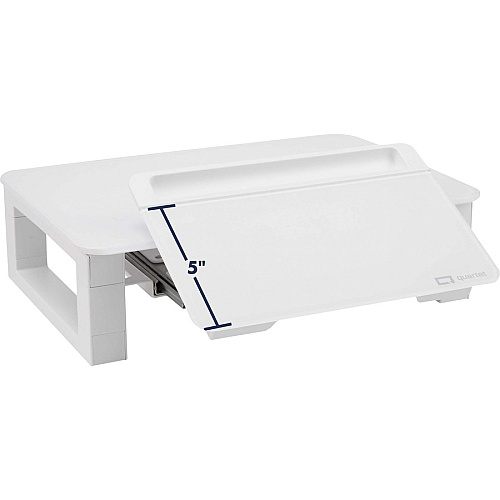 Quartet Monitor Riser with Glass Dry-Erase Board Desktop 100 lb Load Capacity - 5" Height x 10" Width - Desktop - White (Q090GMRW01)