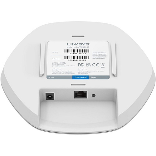 Linksys Cloud Managed AC1300 WiFi 5 Indoor Wireless Access Point TAA Compliant 2.40 GHz, 5 GHz - Internal - MIMO Technology - 1 x Network (RJ-45) - Gigabit Ethernet - 9.88 W - Wall Mountable, Ceiling Mountable (LAPAC1300C)