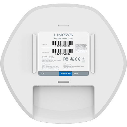 Linksys Cloud Managed AC1300 WiFi 5 Indoor Wireless Access Point TAA Compliant 2.40 GHz, 5 GHz - Internal - MIMO Technology - 1 x Network (RJ-45) - Gigabit Ethernet - 9.88 W - Wall Mountable, Ceiling Mountable (LAPAC1300C)