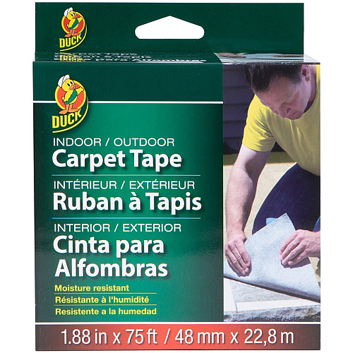 Duck Brand Indoor/Outdoor Carpet Tape 25 yd Length x 1.88" Width - White - 1 Roll (286372)