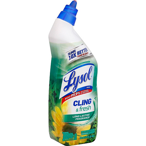 Lysol&reg; Toilet Bowl Cleaner, Forest Rain, 24 oz. Bottle 24 oz (1.50 lb) - Forest Rain Scent - Disinfectant - Blue Squeeze Bottle - 1 Each (98010)