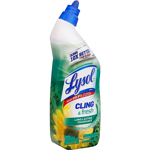 Lysol&reg; Toilet Bowl Cleaner, Forest Rain, 24 oz. Bottle 24 oz (1.50 lb) - Forest Rain Scent - Disinfectant - Blue Squeeze Bottle - 1 Each (98010)