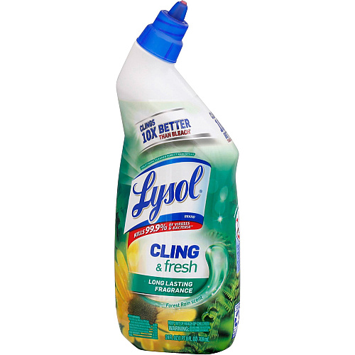 Lysol&reg; Toilet Bowl Cleaner, Forest Rain, 24 oz. Bottle 24 oz (1.50 lb) - Forest Rain Scent - Disinfectant - Blue Squeeze Bottle - 1 Each (98010)