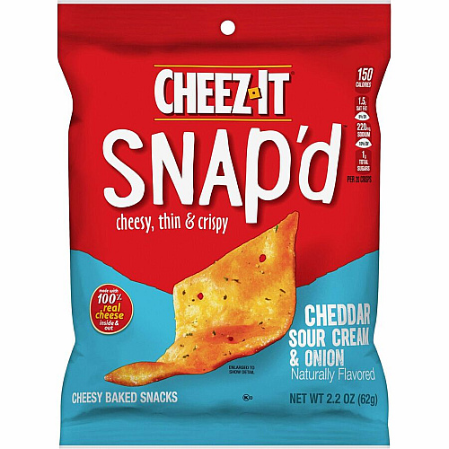 Cheez-It Snap'd Cheddar Sour Cream & Onion Crackers Cheddar Sour Cream, Onion - 6 / Carton (11460)