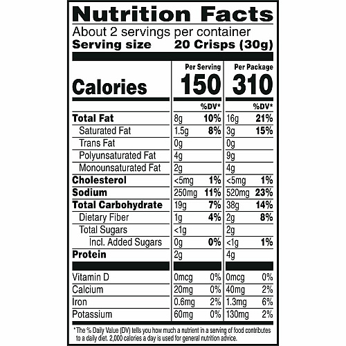 Cheez-It Snap'd Double Cheese Crackers Cheese - 2.20 oz - 6 / Carton (11422)