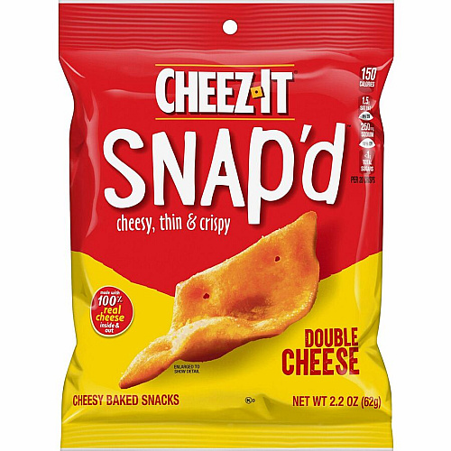 Cheez-It Snap'd Double Cheese Crackers Cheese - 2.20 oz - 6 / Carton (11422)