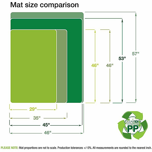 Cleartex Revolutionmat Cleartex&reg; Polypropylene Rectangular Anti-Slip Foldable Chair Mat for Hard Floors - 45" x 53" 53" Length x 45" Width x 0.070" Depth x 0.070" Thickness - Rectangular - Polypropylene - Translucent - 1 Each (NCMFLLAC0003)