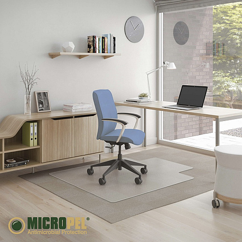 Deflecto SuperMat+ Chairmat Medium Pile Carpet, Home Office, Commercial - 48" Length x 36" Width x 0.500" Thickness - Rectangular - Polyvinyl Chloride (PVC) - Clear - 1 / Carton (CM14112AMCOM)