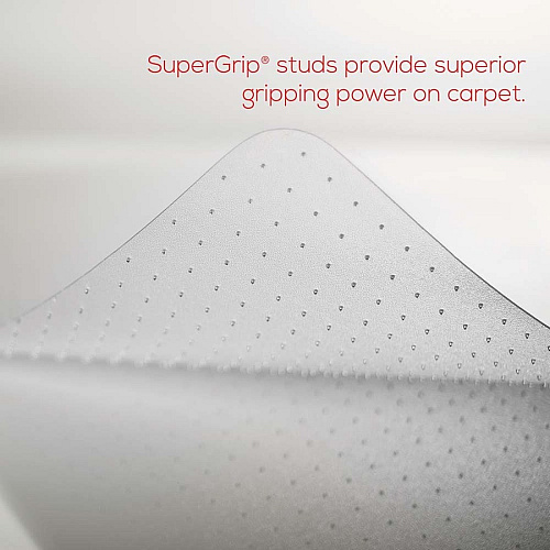 Deflecto SuperMat+ Chairmat Medium Pile Carpet, Home Office, Commercial - 48" Length x 36" Width x 0.500" Thickness - Rectangular - Polyvinyl Chloride (PVC) - Clear - 1 / Carton (CM14112AMCOM)