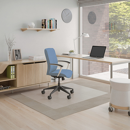 Deflecto SuperMat+ Chairmat Home Office, Commercial - 60" Length x 46" Width x 0.500" Thickness - Rectangular - Polyvinyl Chloride (PVC) - Clear - 1 / Carton (CM14442FACOM)
