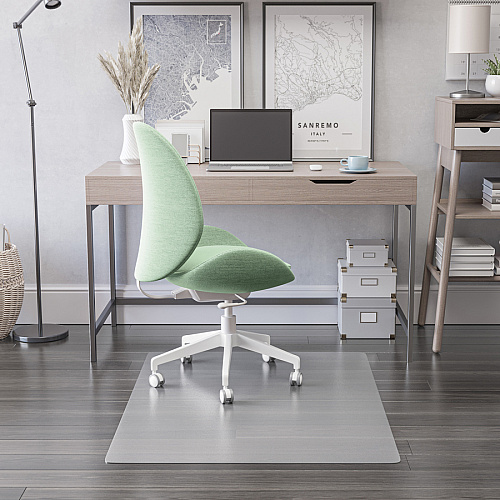 Deflecto EconoMat PLUS Antimicrobial Hard Floor Chair Mat Hard Floor, Hardwood Floor, Tile Floor, Laminate Floor, Linoleum Floor, Concrete - 53" Length x 45" Width - Rectangular - Vinyl - Clear - 1 / Carton (CM2E242AMCOM)