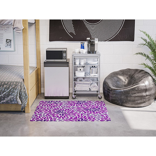 Deflecto FashionMat Purple Rain Chair Mat Home, Office, Classroom, Hard Floor, Pile Carpet, Dorm Room - 40" Length x 35" Width x 0.050" Thickness - Rectangular - Purple Rain - Vinyl - Multicolor - 1 / Carton (CM3540PR)