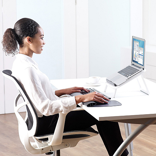 Fellowes I-Spire Series Laptop Quick Lift - White Up to 17" Screen Support - 1.65" Height x 12.60" Width x 11.26" Depth - ABS Plastic - White (8210101)