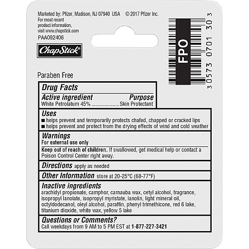 ChapStick Classic Original Lip Balm Regular - Pack - Applicable on Lip - Skin - 1 Each (70130)