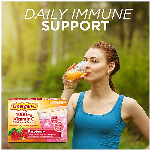 Emergen-C Raspberry Vitamin C Drink Mix For Immune Support - Fruit, Raspberry - 30/Pack - 1 Each (30201)