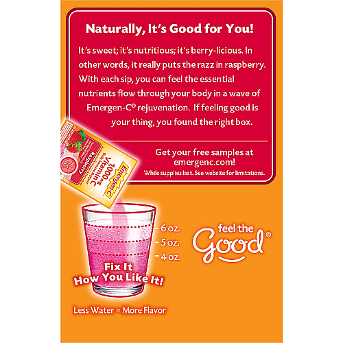 Emergen-C Raspberry Vitamin C Drink Mix For Immune Support - Fruit, Raspberry - 30/Pack - 1 Each (30201)
