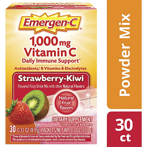 Emergen-C Strawberry-Kiwi Vitamin C Drink Mix For Immune Support - Strawberry Kiwi - 30/Pack - 1 Each (30319)