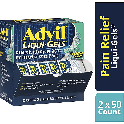 Advil Liqui-Gels For Pain, Headache, Backache, Menstrual Cramp, Joint Pain, Fever - 50/Box - 1 Each (16902)