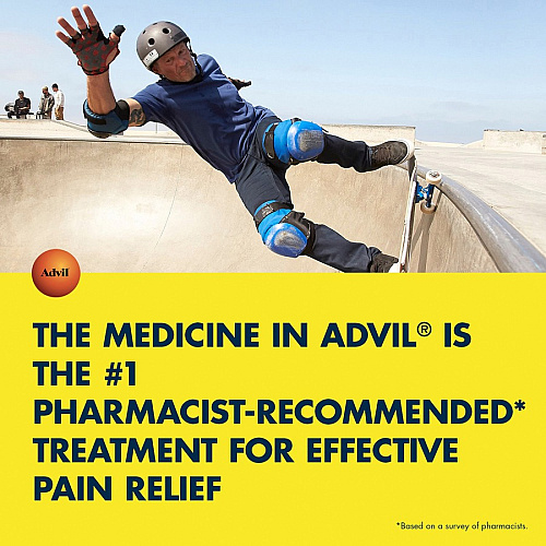 Advil Ibuprofen Tablets For Pain, Headache, Backache, Menstrual Cramp, Joint Pain, Fever - 50/Box - 1 Each (15489)