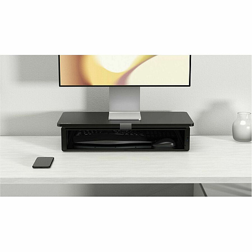 Kensington UVStand Monitor Stand with UVC Sanitization Compartment Black (55100)