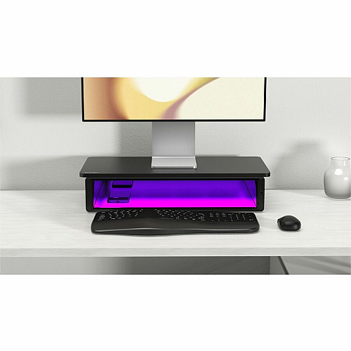 Kensington UVStand Monitor Stand with UVC Sanitization Compartment Black (55100)