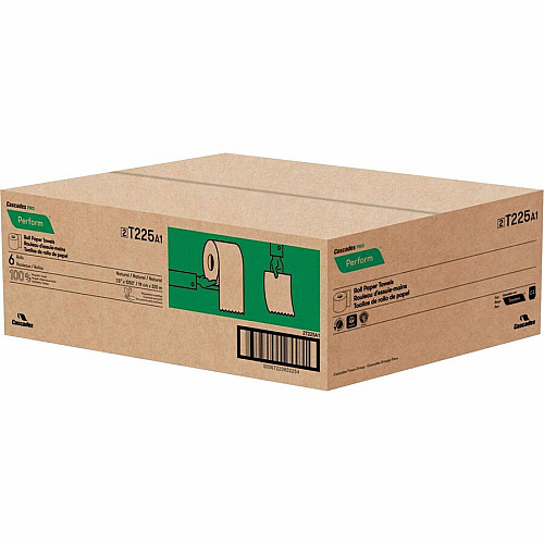 Cascades PRO Roll Towels for Tandem, 1050' 1 Ply - 7.50" Width x 1050 ft Length - Natural - 6 / Carton (T225)