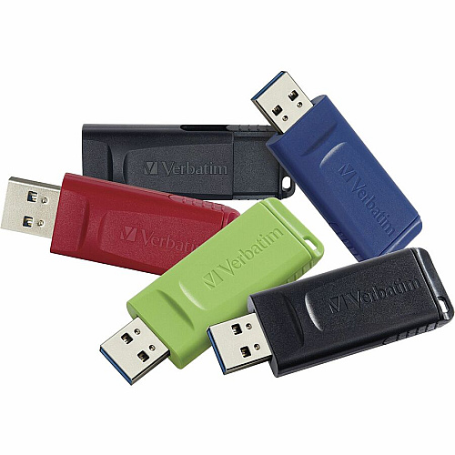 Verbatim 32GB Store 'n' Go&reg; USB Flash Drive - 5pk - Assorted 32 GB - USB 2.0 Type A - Assorted - Lifetime Warranty - 5 / Pack (70897)