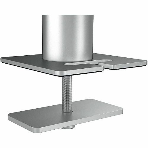 DURABLE Desk Mount for Monitor, Curved Screen Display - Silver Height Adjustable - 1 Display(s) Supported - 38" Screen Support - 17 lb Load Capacity - 75 x 75, 100 x 100 - Aluminum, Plastic - 1 Each (508423)